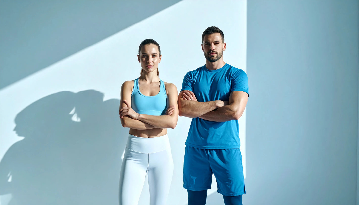 Professional trainer and home user representing different massage gun usage scenarios