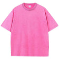American Style Retro Heavyweight Solid Color Short Sleeved T-Shirt Men Women Summer Street Trendy Washed Old Oversized Clothes