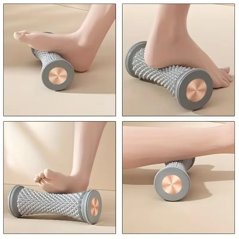 Pink foot recovery roller for post-workout use