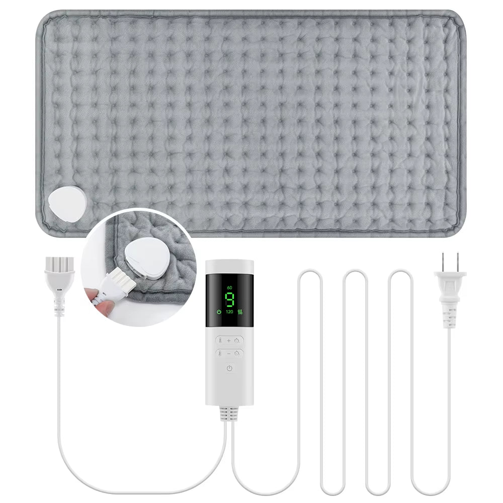 30*60Cm Electric Heating Pads for Back Neck Shoulder Home Office Washable Winter Warm Blanket 4 Timer 9 Temperature Control
